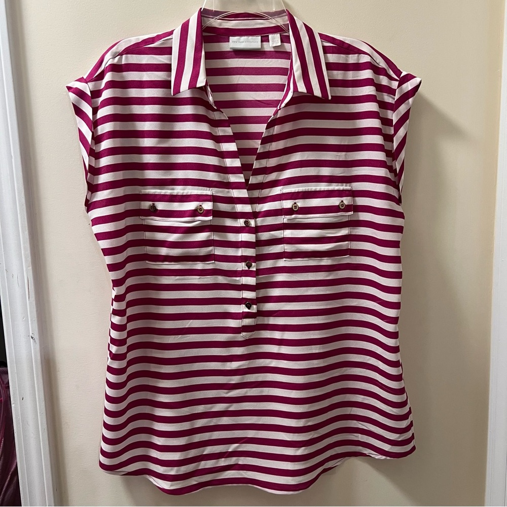 NY & Co. Stripe Blouse size L